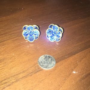 Blue crystal earrings - handmade